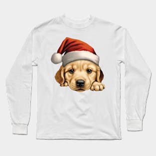 Christmas Peeking Puppy Long Sleeve T-Shirt